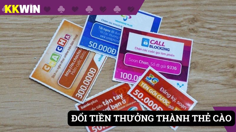 Rút thông qua thẻ cào siêu đơn giản