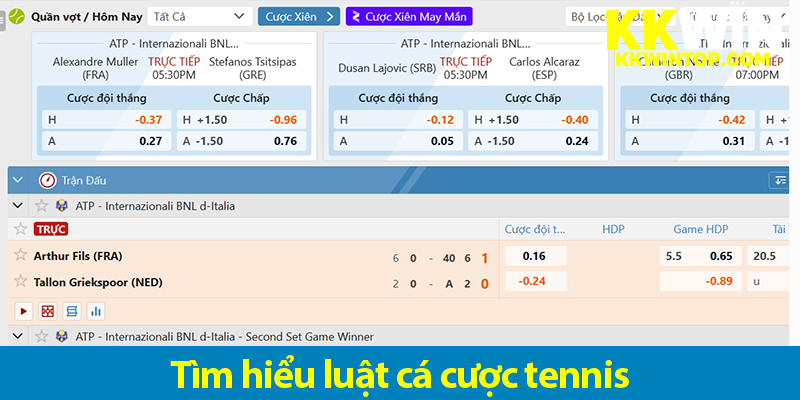 Cá cược quần vợt - Các loại cược và ưu điểm khi chơi cá độ